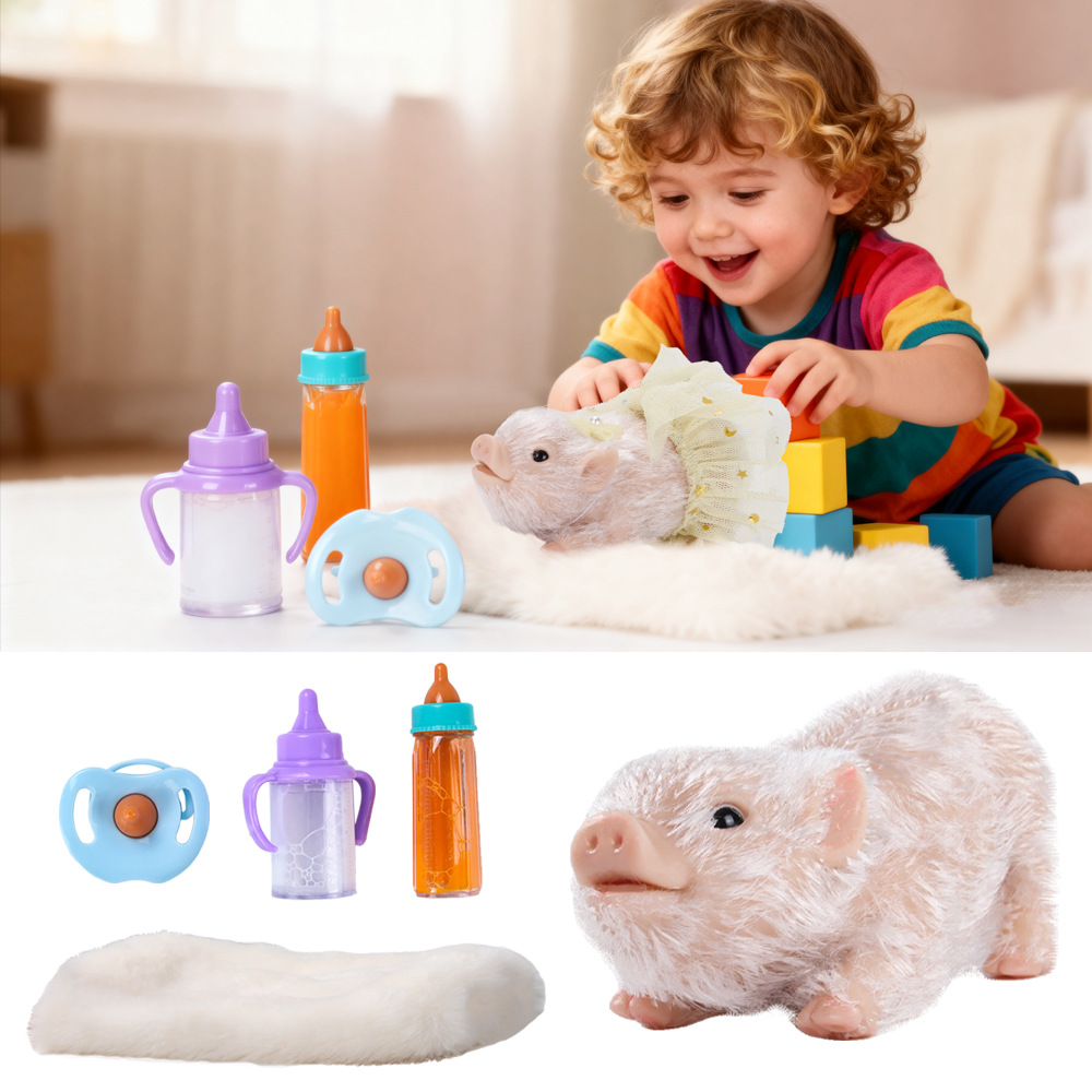 Kids Toys House - Mini cochon en Silicone pour bébé,