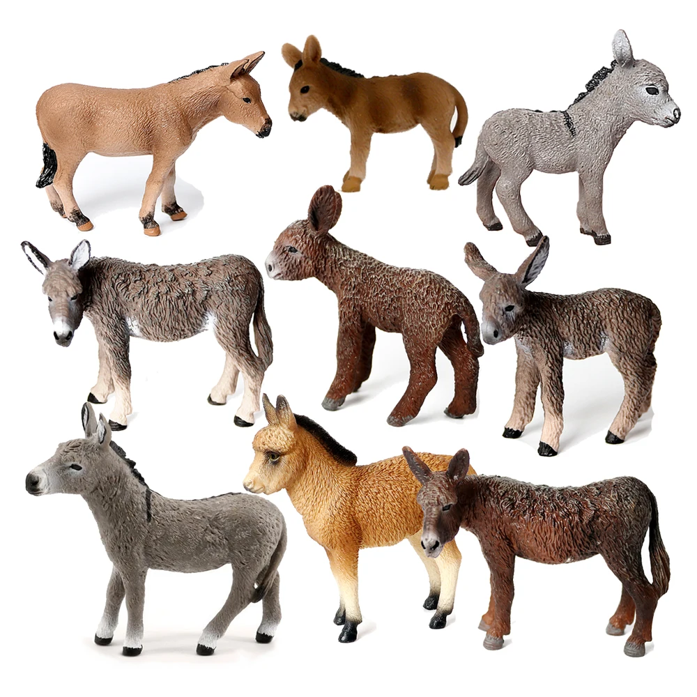 Sandbox Play Set - Modèle d'âne jouet animaux Figurines ferme