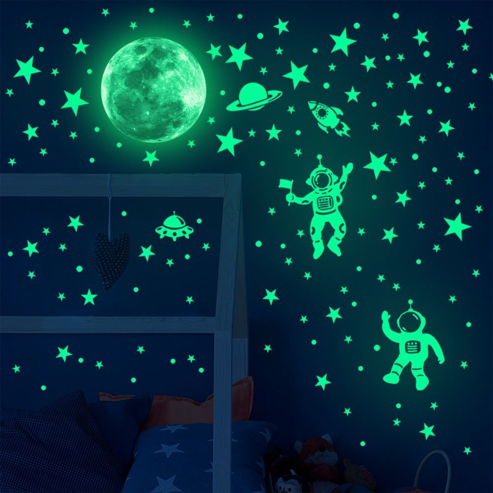 Glow In Dark Stars - Autocollants muraux étoiles vertes phosphorescentes, stickers